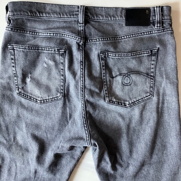 R13 2023 Distressed Boyfriend Jeans Gray 36 x 27 - Picture 4 of 7